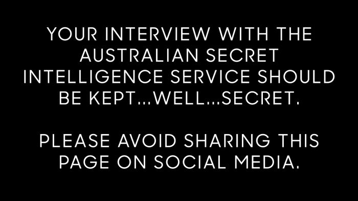 #AustralianSecretIntelligence